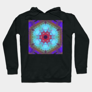 Retro Mandala Flower Red Blue and Purple Hoodie